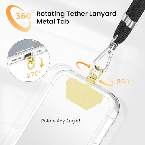 COCASES Metal Phone Tether, Phone Lanyard Tab Universal Phone Lanyard Patch - color: Gold