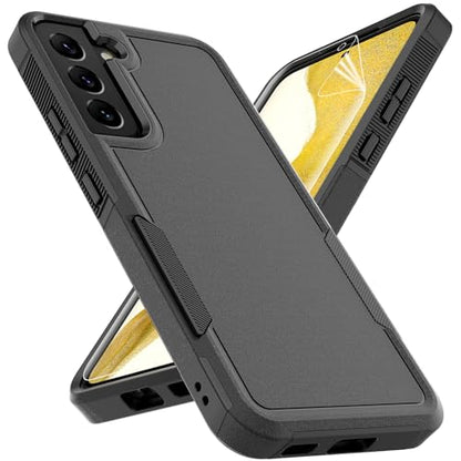 for Samsung Galaxy S22 Plus Case: Dual Layer Protective Heavy Duty Cell Phone Cover Shockproof Rugged with Screen Protector - Military Protection Bumper Tough - Samsung Galaxy S22+ Plus 2022, Black - color: Black (PC) + Black (TPU)