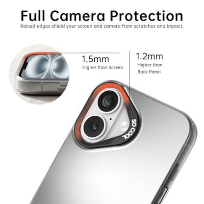 for iPhone 16 Case, TPU, Drop Protection, Waves | Matte Silver Back, Shockproof, Fade-resistant, Anti-yellow, Lens Protection, Precise Cutout, Slim grip, Waves - color: Waves, size: iPhone 16