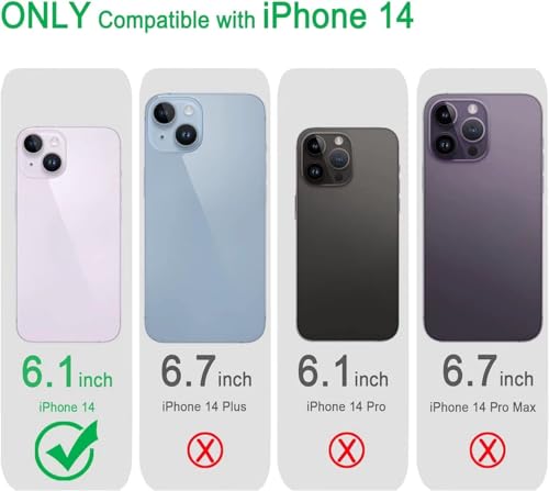 JJGoo Compatible with iPhone 14 Case Clear, Soft Shockproof Protective Slim Thin Phone Bumper Cover Transparent Phone Case, Translucent Red - color: Red