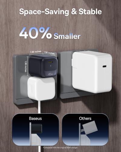 Baseus 45W USB C Charger Block, 2 Pack Super Fast Charger with USB-C Cable for iPhone 16/15 Series, iPad, Galaxy S24 Ultra and More Series - color: 45W Black