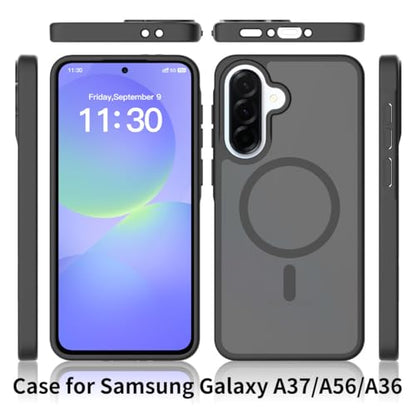 Magnetic Phone Case for Samsung Galaxy A37 / A36 /A56, Black - color: Black