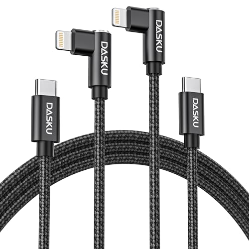 90 Degree iPhone Charger [MFi Certified] Long iPhone Fast Cable 10FT 2Pack - color: Black, size: 10FT, style: USB-C to Lightning