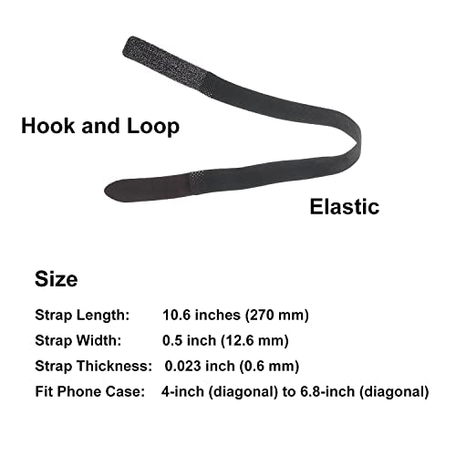 TFY Non-Slip Elastic Hand Strap Holder for Smartphones Universal 2 pcs - color: Black