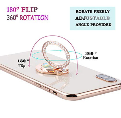 Glitter Bling Bling Phone Ring Holder, Sparkle Phone Ring Artificial Diamond Stand, Rhinestone Cell Phone Finger Ring for Phones,Pad(Rose Gold) - color: Rose Glod