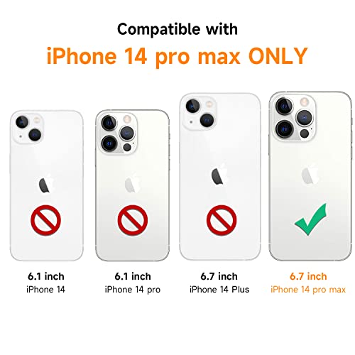 Phone Case for iPhone 14 Pro Max Clear Shockproof Protective Cover Adjustable Lanyard Crossbody Soft TPU Bumper Anti-Yellowing Phone Case for iPhone 14 Pro Max 6.7 inch - Rose - size: for iPhone 14 Pro Max