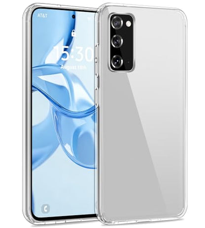 USLAI Case for Samsung Galaxy S20, Anti-Yellowing, Crystal Clear Back, Shockproof & Military‑Grade Drop Protection - Transparent - color: Clear, size: Galaxy S20