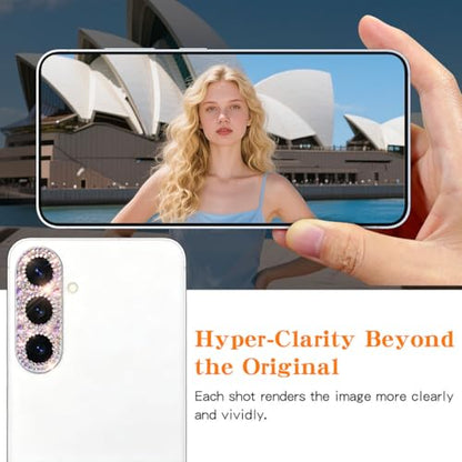 Bling Diamond Camera Lens Protector Compatible with Samsung Galaxy S26 ＆ Galaxy S26 Plus, Metal Glitter Gem Camera Cover，9H Tempered Glass lens full Screen Protector with 3D Rhinestone Sparkle - color: for Galaxy S26 Plus & Galaxy S26