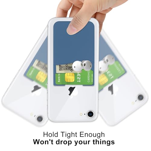 Senose Phone Wallet, Phone Card Holder Stick On Silicone Credit Card Holder - color: Blue+Sierra+Navy+Black+White