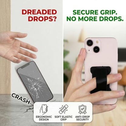 Finger Strap Phone Holder - Ultra Thin Anti-Slip Universal Cell Phone Grips Band Holder for Back of Phone - 2Pack，BlackOrange - color: BlackOrange