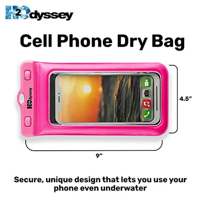 H2ODYSSEY Waterproof Phone Case and Lanyard - Excellent Waterproof Protection - Floats in The Water -Lanyard for Beach Kayak Travel - Universal Size - Pink - color: Pink