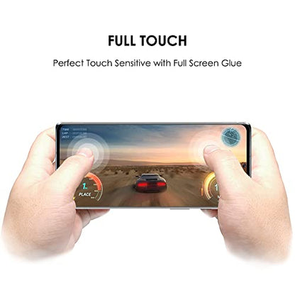 [3 Pack Pixel 6 Pro Screen Protector, Tempered Glass [UV Set], Edge to Edge Full Screen Adhesive, Fingerprint-ID Compatible, Sensitive Touch, Scratch Repair - color: Pixel 6 Pro (HD Glass)