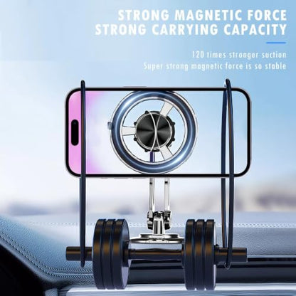 Universal 360° Pro Magnetic Car Phone Holder (2025) – Super Strong Suction & Adjustable Phone Mount for All Mobile Phones, Hands-Free Viewing with Metal Ring, No Signal Interference - color: Silver