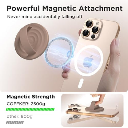Magnetic Phone Grip for MagSafe, Silicone Ring Grip, Light Brown - color: Light Brown