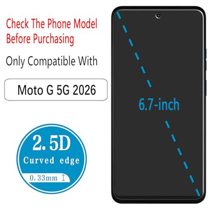 2 Pack Privacy Screen Protector for Motorola Moto G 5G 2026 - color: Black-Moto G 5G 2026