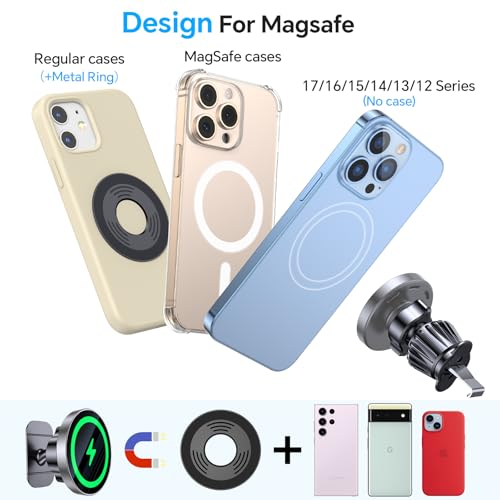 Coolpow Magsafe Car Mount Charger, Magnetic Wireless Car Charger for iPhone - color: Gray