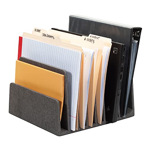 MobileVision Executive Dark Gray Device Organizer for Smartphones, Tablets and Laptops, 7 Slots with Extra Wide Slots for Laptops - color: Dark Gray, 7 -Slot