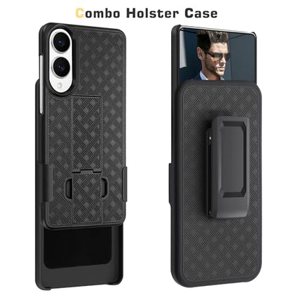 Fingic for Samsung Galaxy S25 Edge Case with Belt Clip Holster Stand | Slim Combo Shell Kickstand Swivel Holster Rugged Shockproof Antiscratch Full Body Protective for Galaxy S25 Edge 2025, Black - size: For Samsung Galaxy S25 Edge (6.7 inch 2025）
