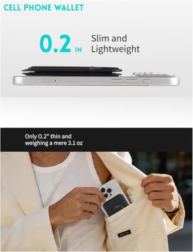 Cell Phone Wallet,Magsafe Wallet with Stand,Thin Wallet Lightweight - color: Black-02