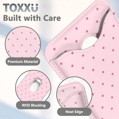 Polka Dots Magnetic Wallet Compatible with Magsafe Wallets for iPhone 17/16/15/14/13/12 Series Pro Max Plus Cute Phone Magnet Card Holder Fit 3 Cards for Women Girl Lether Mag Safe Pink - color: Polka Dots (Pink)