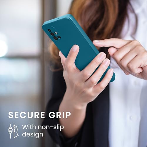 kwmobile Case Compatible with Samsung Galaxy A51 Case -Soft TPU Back Phone Cover - with Metallic Look - Metallic Caribbean Blue - color: Metallic Caribbean Blue, size: Galaxy A51