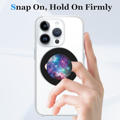 Compatible with MagSafe Phone Socket, Magnetic Expanding Phone Stand iPhone Finger Holder Compatible with MagSafe Accessories, iPhone 17 16 15 14 13 12 Pro Max Plus Mini (Nebula Galaxy) - color: Nebula Galaxy