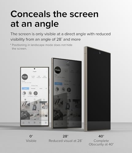 Ringke for Samsung Galaxy S24 Ultra Screen Protector [Easy Slide Privacy] - size: Galaxy S24 Ultra