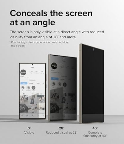 Ringke for Samsung Galaxy S24 Ultra Screen Protector [Easy Slide Privacy] - size: Galaxy S24 Ultra