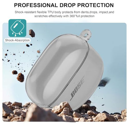 Aircawin for Bose QuietComfort Earbuds II/QuietComfort Ultra 1/2 Case Clear - color: Clear Black