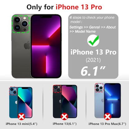 Varikke for iPhone 13 Pro Case Wallet Magnetic Detachable Bling, Mint Green - color: (Standard) Mint, size: iPhone 13 Pro 6.1"