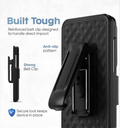 MOTIVE for Samsung Galaxy s26 Plus Case with Belt Clip, Kickstand | 6.7" | Ranger v1 Series, Black, 360° holster, open-top/bottom port access, grip, slim - size: s26 Plus