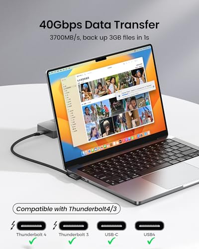 Silkland Right Angle 40Gbps USB 4 Data Cable for Thunderbolt 4/3 240W 3.3FT - size: 3.3 Feet