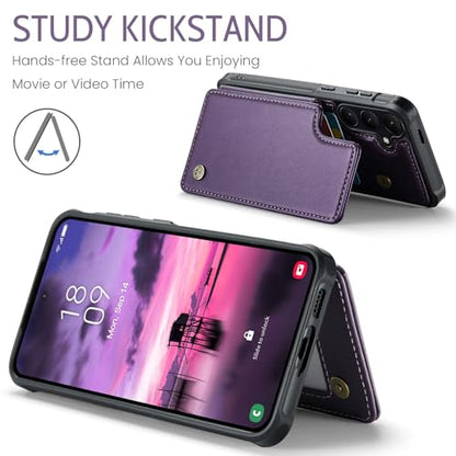 Kowauri for Samsung Galaxy S26 Case, PU Leather Wallet Case for Women Men with RFID Blocking Card Holder Slot Magnetic Closure Shockproof Protective Phone Cover for Samsung Galaxy S26 (Purple) - color: Purple
