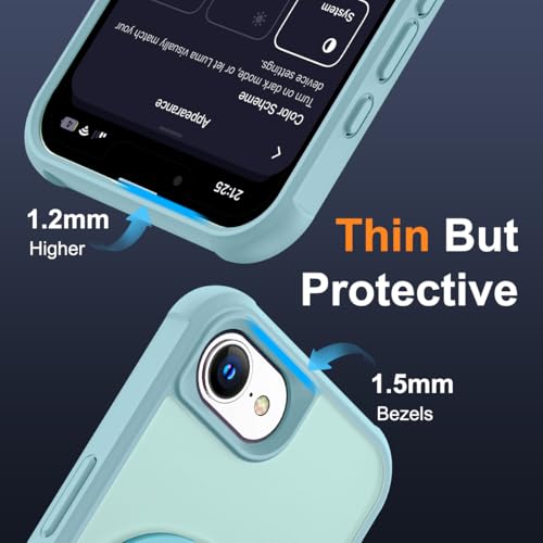 SKYLMW Compatible with iPhone 16e/17e Case with Stand,Blue | iPhone 16e Case iPhone 17e Case 6.1",Magnetic Ring Stand,Compatible with MagSafe,Military-Grade Protection,Great Grip Feeling - color: Blue, size: Iphone 16e & Iphone 17e