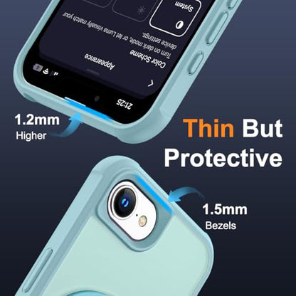 SKYLMW Compatible with iPhone 16e/17e Case with Stand,Blue | iPhone 16e Case iPhone 17e Case 6.1",Magnetic Ring Stand,Compatible with MagSafe,Military-Grade Protection,Great Grip Feeling - color: Blue, size: Iphone 16e & Iphone 17e