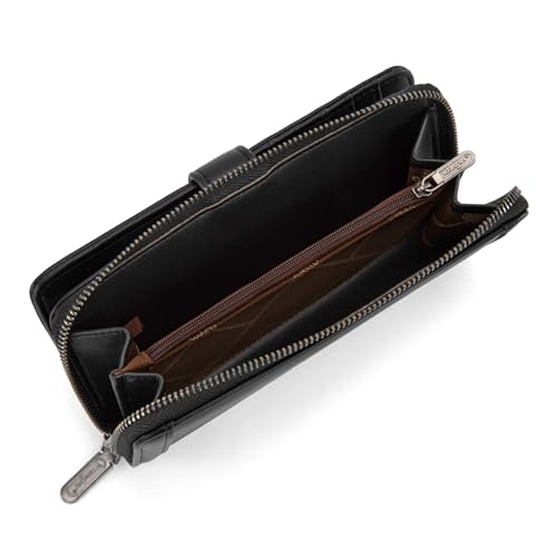 X Wrangler Women's Wallets Bifold Wristlet Wallets for Women Large Capacity Credit Card Wallet with ID Window - color: Black