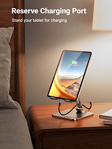 UGREEN Tablet Stand Compatible for iPad Desk Stand Holder Adjustable Aluminum Thicker Base Compatible with iPad Pro Air Mini 13 12.9 11 Inch Home Office Desk Accessories Grey - color: Grey