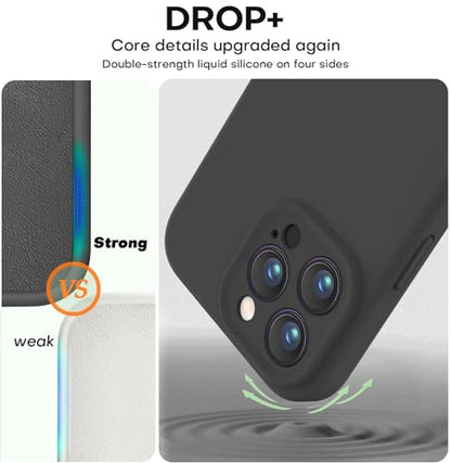 Vooii Compatible with iPhone 13 Pro Max Case, Liquid Silicone Upgrade [Camera Protection] [Soft Anti-Scratch Microfiber Lining] Shockproof Phone Case for iPhone 13 Pro Max 6.7 inch - Black - color: Black, size: iPhone 13 Pro Max