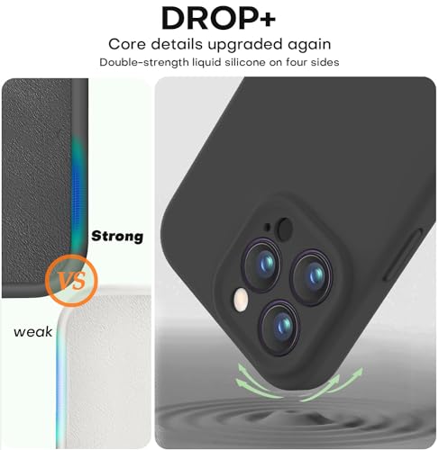 Vooii Compatible with iPhone 15 Pro Max Case, Upgraded Premium Silicone, [Camera Protection] [Soft Anti-Scratch Microfiber Lining] Shockproof Phone Case for iPhone 15 Pro Max 6.7 inch - Black - color: Black, size: iPhone 15 Pro Max