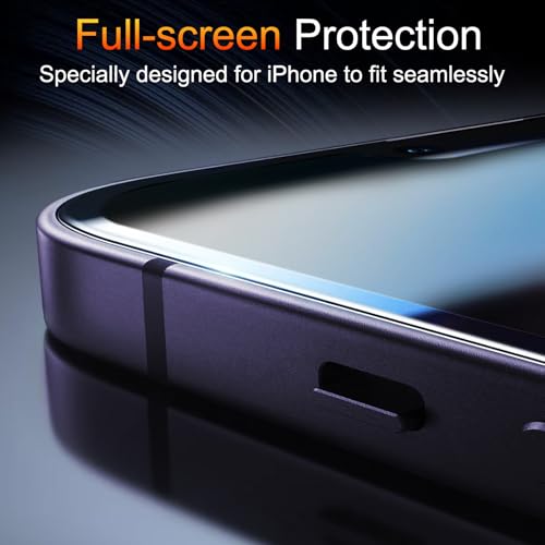 TZGZT Privacy Screen Protectors for iPhone 14 Pro Max, Tempered Glass, HD - color: iPhone 14 Pro Max-3+3Pack-Black