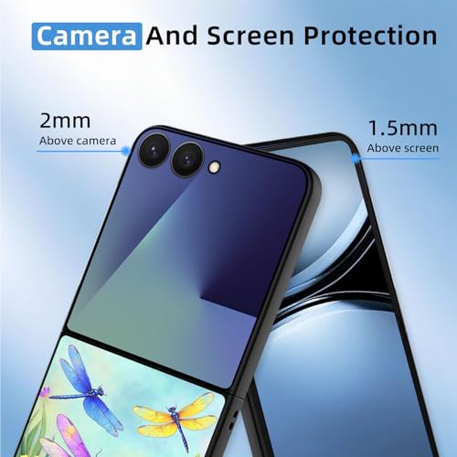 for Z Flip 7 Case Ultra Thin 1.2mm Matte Hard PC Phone Cover- Anti-Scratch Anti-Fingerprint Slim Fit Shockproof Protection Cover for Samsung Galaxy Z Flip 7 Case,Dragonfly Garden - color: Dragonfly Garden