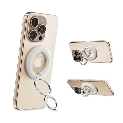 Phone Grip for MagSafe,Magnetic Phone Ring Holder,Cell Phone Grip Stand with Two-Sided Magnetic Finger Kickstand for iPhone 17 16 15 14 13 12 Samsung Android Phone Case (2 Metal Ring Include)