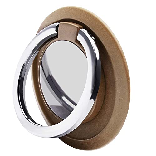 Phone Grip Ring Holder, 360° Rotation Finger Gripper and Kickstand for iPhone & Samsung, Compatible with Cell Phone Magnet and All Magnetic Mounts - Gold