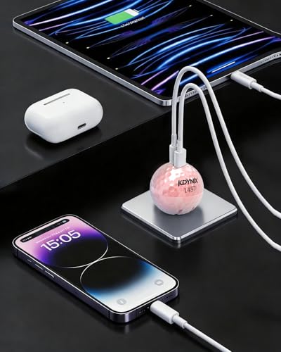 USB C Charger Block, Dual Port 20W Fast Charging Wall Charger Creative Ball Power Adapter for iPhone 17/17 Air/17 Pro/17 Pro Max/16/16 Pro/16 Pro Max/16 Plus/15/14/13/12, Galaxy, iPad, Airpods, More - color: Rose gold