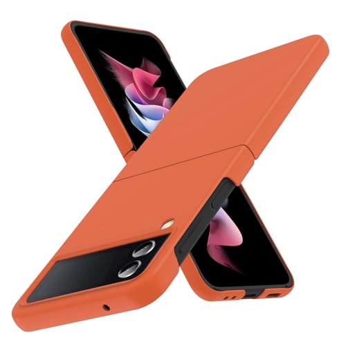 for Galaxy Z Flip 4 Case,Lightweight,Slim Fit Orange | Hard PC material, slim thin lightweight profile, precise rugged fit, shockproof scratch resistant protective - color: Orange, size: For Galaxy Z Flip 4