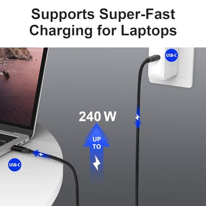 Elfesoul USB C to USB C Cable, 4.0 USB-C Cable 5ft, 240W, 8K HD, 40 Gbps - size: 5ft