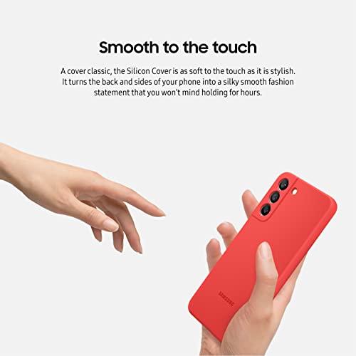 Samsung Galaxy S22+ Silicone Cover, Protective Phone Case, Soft, Sleek Protection, Slim Design, Matte Finish, US Version, Coral (EF-PS906TPEGUS)