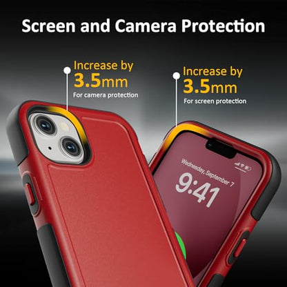Follaroma for iPhone 13 Case, Heavy Duty Magnetic Cases, Red, 6.1" | Compatible with MagSafe, Heavy Duty Shock proof,Military-Grade Anti-Drop Protective,Dual Layer Magnetic Protection Phone Case - color: Black Red