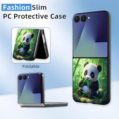 for Z Flip 7 Case Ultra Thin 1.2mm Matte Hard PC Phone Cover- Anti-Scratch Anti-Fingerprint Slim Fit Shockproof Protection Cover for Samsung Galaxy Z Flip 7 Case,Panda Bamboo - color: Panda Bamboo