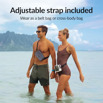 Booe Waterproof Belt Bag - Waterproof Fanny Pack - Storm Grey | 100% Waterproof Bag, IP67 Submersible, Airtight TRU Zip, Floats, Fits All Phones, Touchscreen-Friendly, Crossbody/Waist Pack - color: Storm Grey